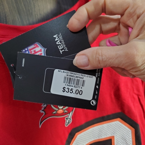 Nike #12 Brady Tampa Bay Buccaneers NFL T shirt Size M L👀K Tee-Shirt Tee GOAT - Picture 6 of 8